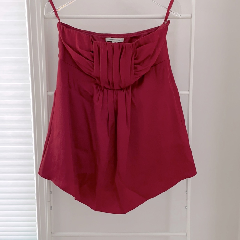 Banana Republic silk strapless empire blouse